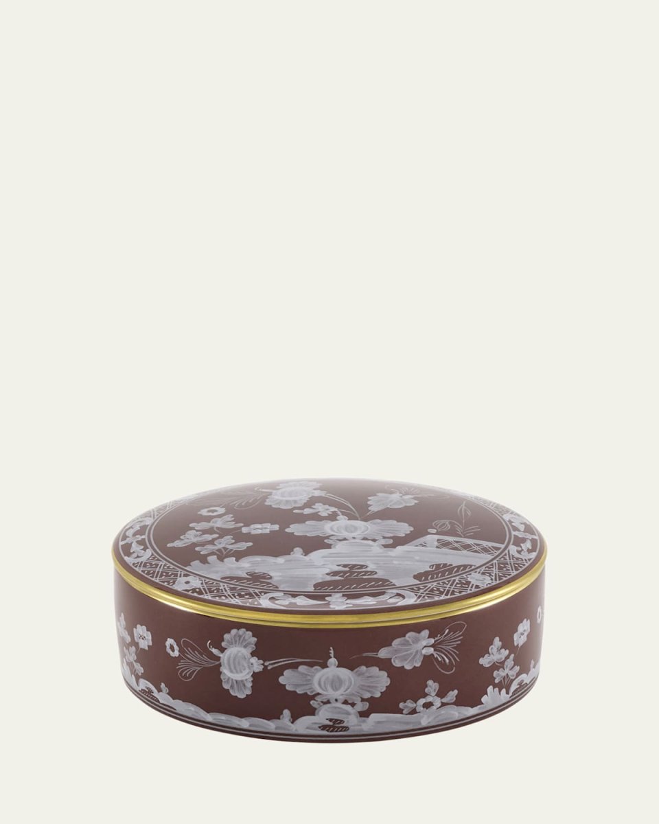 Oriente Italiano Round Box with Cover, Castagna